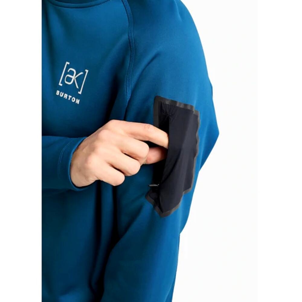 Burton [ak] Blue Teal Baker Stretch Crewneck Fleece Sweatshirt Size XXL - Picture 10 of 11